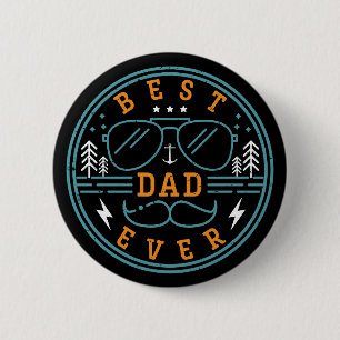 Beste vader ooit  Retro Vaderdag Badge Ronde Button 5,7 Cm