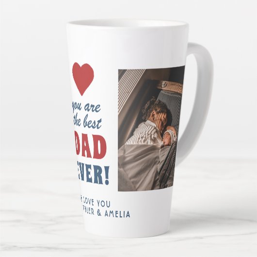 Beste vader ooit Rode Hart 2 Foto  Latte Mok (Rechterhoek)