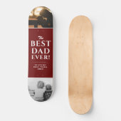 Beste vader ooit rode vaderdag 2 fotocollage persoonlijk skateboard (Voorkant)