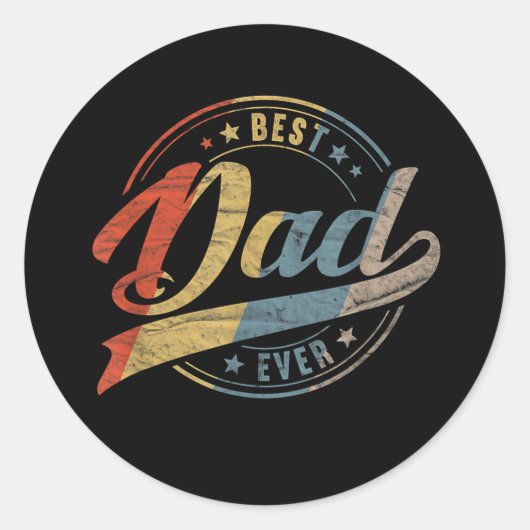 Beste vader ooit ronde sticker (Voorkant)