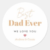 Beste vader ooit ronde sticker (Voorkant)