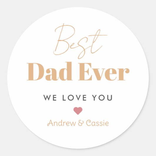 Beste vader ooit ronde sticker (Voorkant)