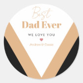 Beste vader ooit ronde sticker (Voorkant)