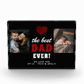 Beste vader ooit rood hart zwart 2 fotoblokken (Voorkant)