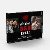 Beste vader ooit rood hart zwart 2 fotoblokken (Links)