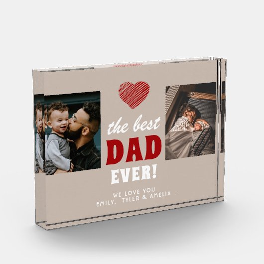 Beste vader ooit rood hart zwart 2 fotoblokken (Links)