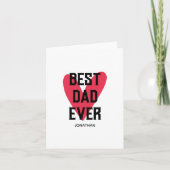 Beste Vader Ooit Roze Hart Vaderdag Kaart (Voorkant)