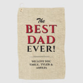 Beste vader ooit Rustic Beige Typografie vader Golfhanddoek (Voorkant)