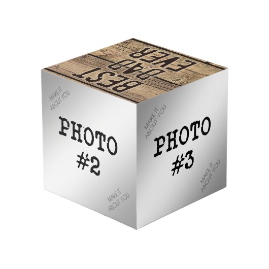 Beste vader ooit Rustic Wood Kubus (Achter hoekig)