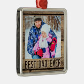 Beste vader ooit, Rustic Wood Metalen Ornament (Rechts)