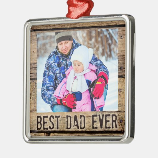 Beste vader ooit, Rustic Wood Metalen Ornament (Links)