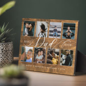 Beste vader ooit rustieke houtnerf fotocollage fotoplaat