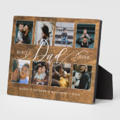 Beste vader ooit rustieke houtnerf fotocollage fotoplaat (Zijkant)