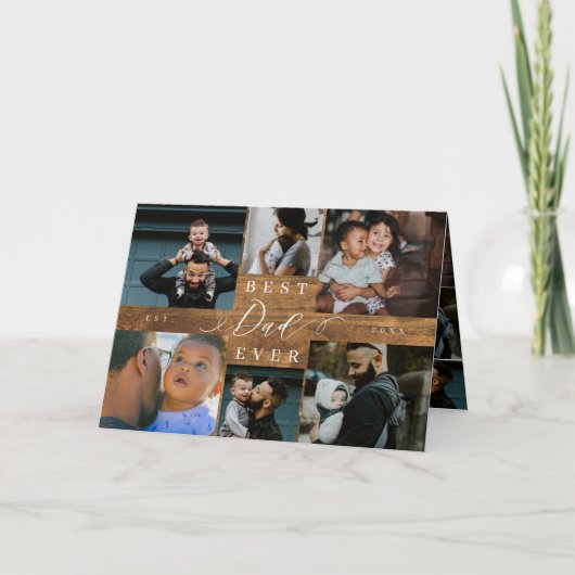 Beste vader ooit rustieke houtnerf vaders dag 6 fo kaart (Voorkant)