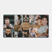 Beste Vader Ooit Rustieke Woodgrain Fotocollage Bureaumat (Voorkant)