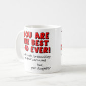 Beste vader ooit Sarcastic Funny Gift Mok Daughter (Voorkant links)