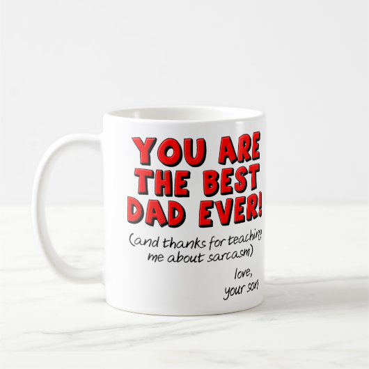 Beste vader ooit Sarcastic Funny Gift Mok van zoon (Links)