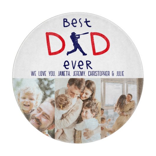 Beste vader ooit Schattige honkbal Keepsake Vaders Snijplank (Voorkant)