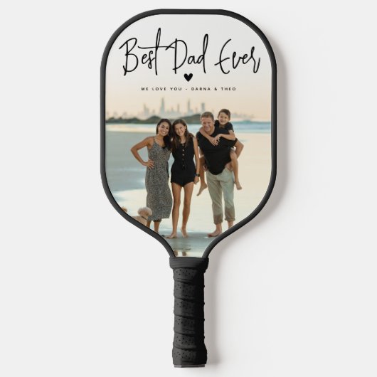 Beste vader ooit script 2x Foto Pickleball Paddle (Voorkant)