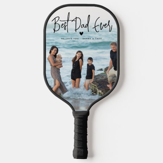 Beste vader ooit script 2x Foto Pickleball Paddle (Achterkant)