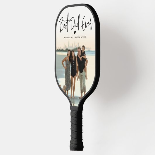 Beste vader ooit script 2x Foto Pickleball Paddle (Links)