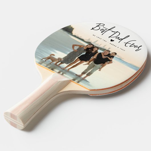Beste vader ooit script 2x Foto Tafeltennisbatje (Voorkant Gekanteld)