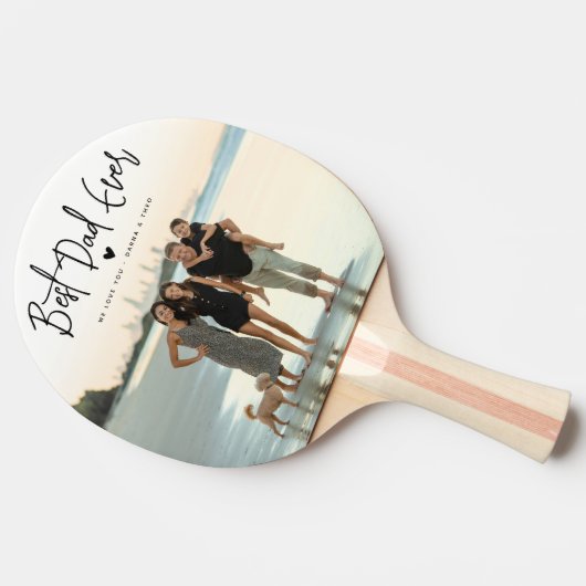 Beste vader ooit script 2x Foto Tafeltennisbatje (Zijkant)