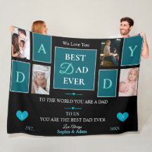 Beste vader ooit Script 4-foto collage fleece