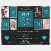 Beste vader ooit Script 4-foto collage fleece Deken (Voorkant (Horizontaal))