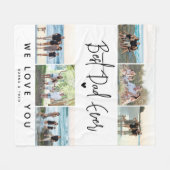 Beste Vader Ooit Script Foto Collage Fleece Deken (Voorkant (Horizontaal))