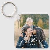 Beste vader ooit script Vaderdag foto Keepsake Sleutelhanger (Voorkant)