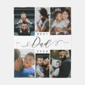 Beste vader ooit script Vaderdag Fotocollage Fleece Deken (Voorkant)