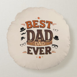 Beste vader ooit Sierkussen - 16" Ronde Gift Idee Rond Kussen