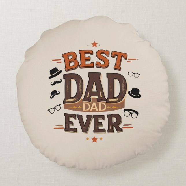 Beste vader ooit Sierkussen - 16" Ronde Gift Idee Rond Kussen (Achterkant)