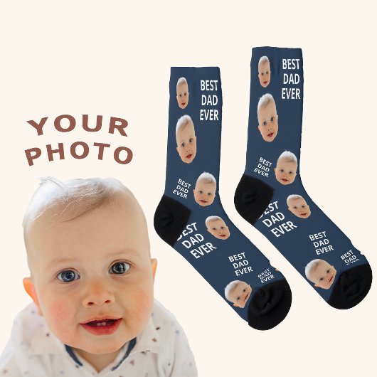 Beste Vader Ooit Soks met Aangepaste Foto en Tekst Sokken