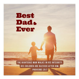 Beste vader ooit Spreuken 20:7 Christelijk Bijbelv Perfect Poster