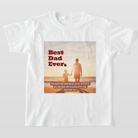 Beste vader ooit Spreuken 20:7 Christelijk Bijbelv T-shirt (Laagn)