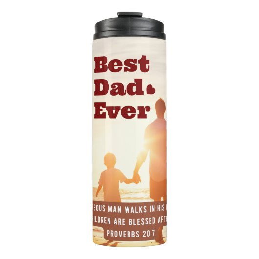 Beste vader ooit Spreuken 20:7 Christelijk Bijbelv Thermosbeker (Voorkant)