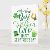 Beste vader ooit St Patrick's Day Typografie Kaart (Gele Bloem)