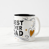 Beste vader ooit - Stijlvolle Vaderdag Tweekleurige Koffiemok (Voorkant rechts)