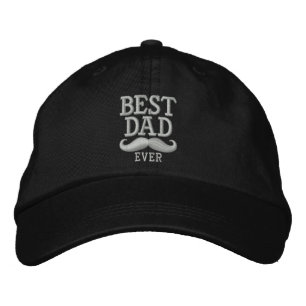 Beste vader ooit Super Dad Mustache Embroidery Geborduurde Pet