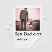 Beste vader ooit toevoegen naam afbeelding vaders  golfhanddoek (Insitu)