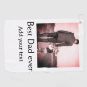 Beste vader ooit toevoegen naam afbeelding vaders  golfhanddoek (Horizontaal)