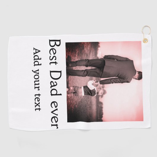 Beste vader ooit toevoegen naam afbeelding vaders  golfhanddoek (Horizontaal)