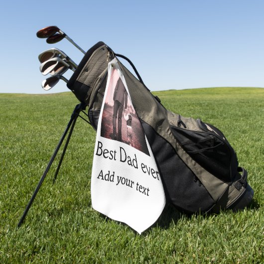 Beste vader ooit toevoegen naam afbeelding vaders  golfhanddoek (Groen)