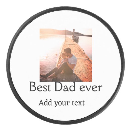 Beste vader ooit toevoegen naam afbeelding vaders hockey puck (Voorkant)
