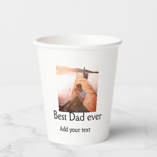 Beste vader ooit toevoegen naam afbeelding vaders  papieren bekers (Voorkant)