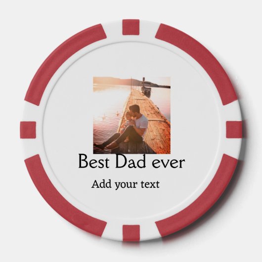 Beste vader ooit toevoegen naam afbeelding vaders poker chips (Voorkant)
