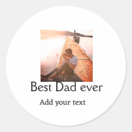 Beste vader ooit toevoegen naam afbeelding vaders  ronde sticker