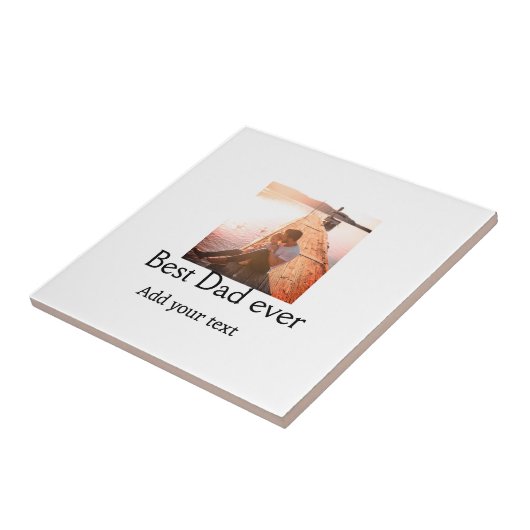 Beste vader ooit toevoegen naam afbeelding vaders  tegeltje (Zijkant)